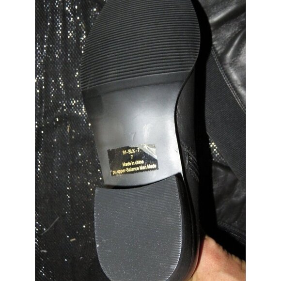 GC Shoes Black Leather Riding Boots Buckle Embellished Full Zip size 7 Brand New - Picture 5 of 7